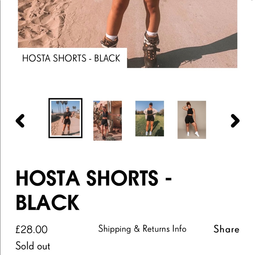 NEW TALA HOSTA shorts XS